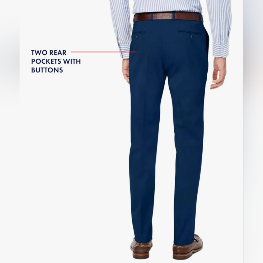 NWT Tommy Hilfiger Men's 33x30 THFlex Modern Fit Pant Stretch Navy Blue - Picture 2 of 11